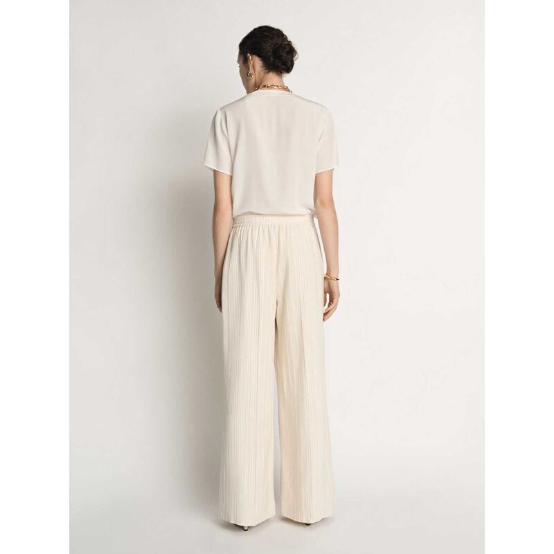 Veronika Maine Embroidered Stripe Wide Leg Pant image number 1